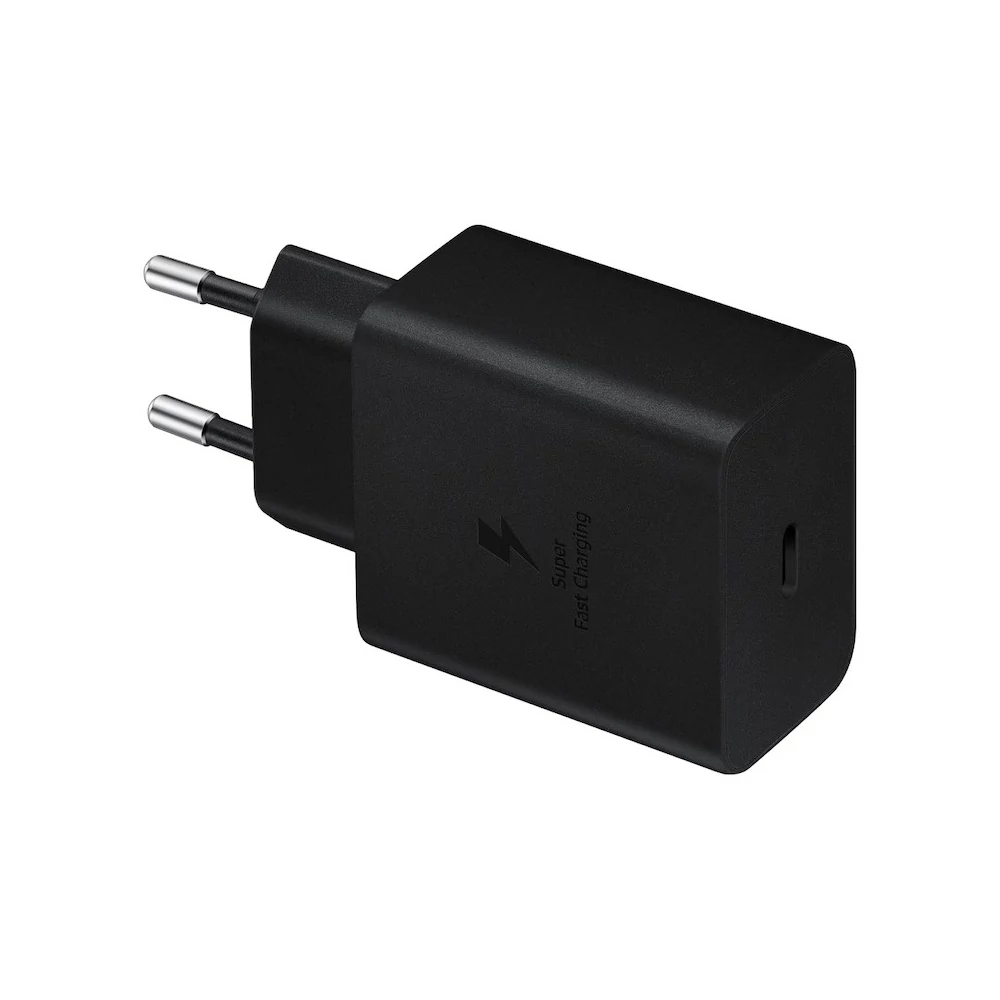 Töltő hálózati SAMSUNG Type-C aljzat (45W, PD gyorstöltő) fekete