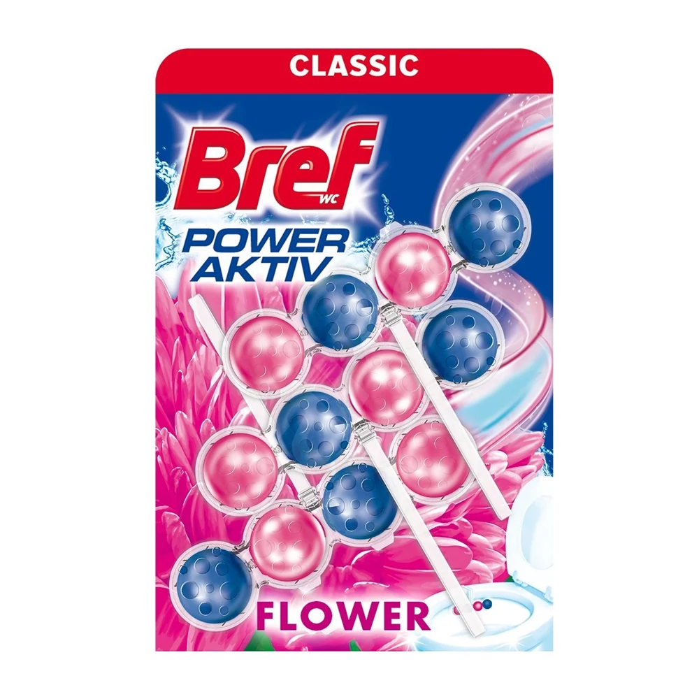 WC illatosító golyós 3 x 50 g Power Aktiv Bref Fresh Flower