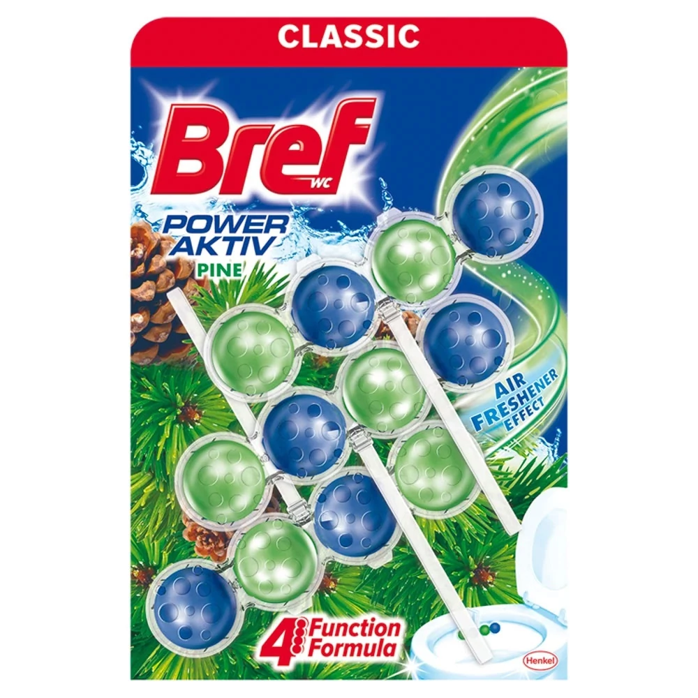 WC illatosító golyós 3 x 50 g Power Aktiv Bref Pine Forest