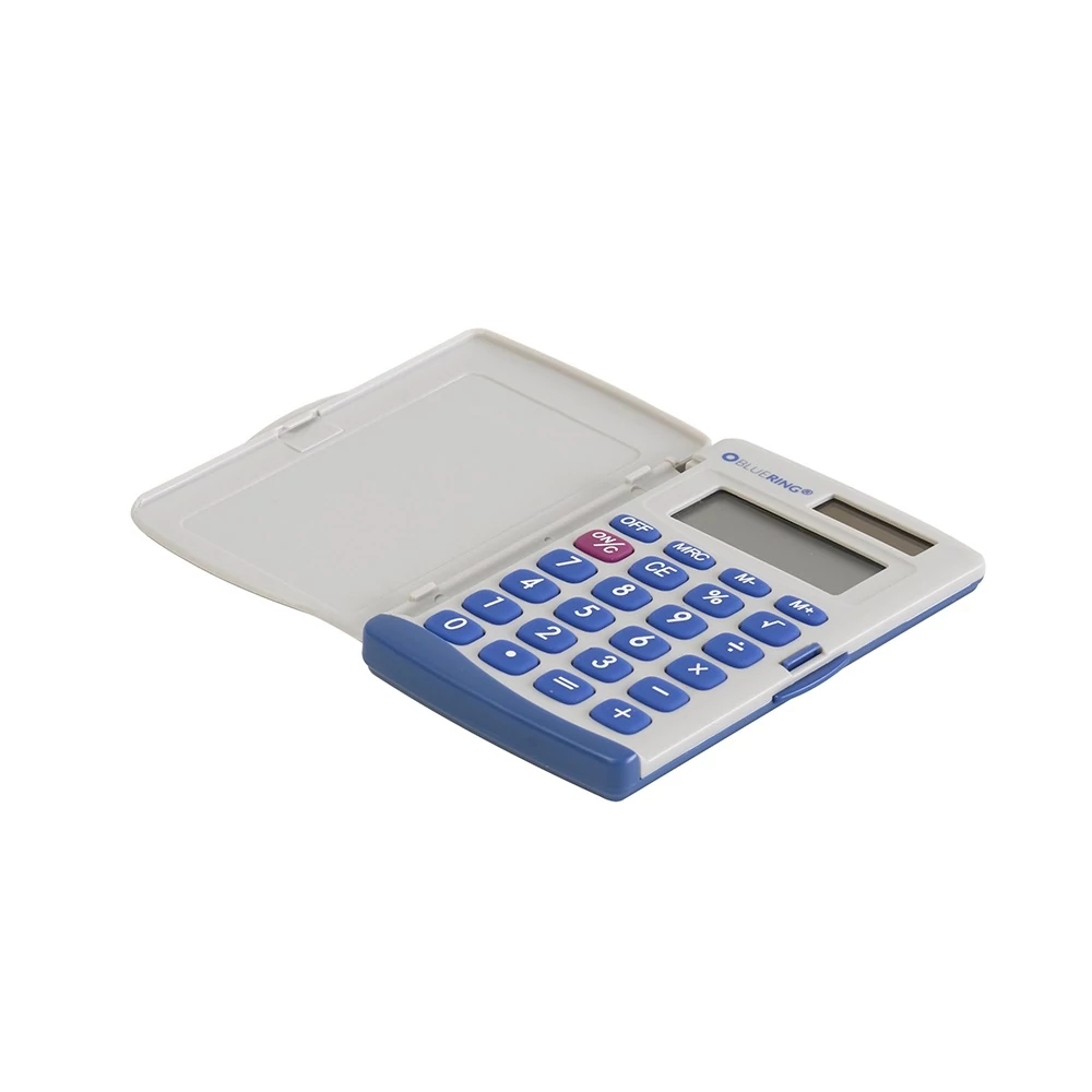 Zsebszámológép 8 digit fedeles gumírozott gombokkal Bluering®