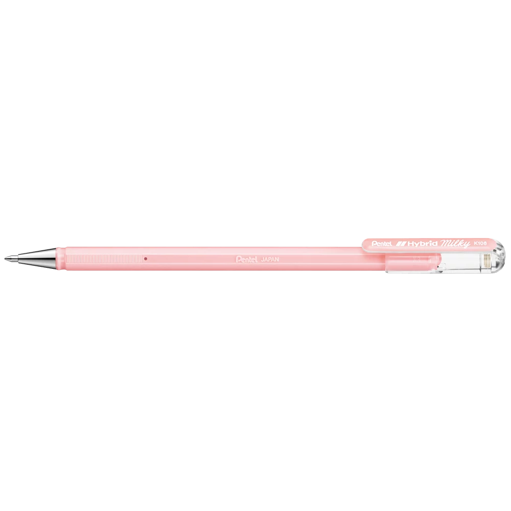 Zseléstoll 0,4mm, kupakos Pentel Hybrid K108-PP, írásszín pastel pink